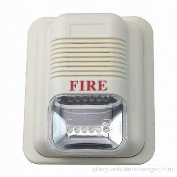 Fire Alarm with Strobe, LED Light, 2 Contacts, ABS+FR Fire-Proof Housing, 12/24V DC CE/ RoHS Marks